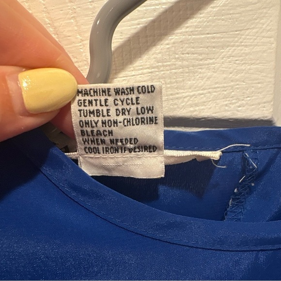 Vintage Blue Hana Sung Chiffon Blouse - Size 8 - Picture 3 of 6